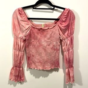 Rewash pink tie dye long sleeve top